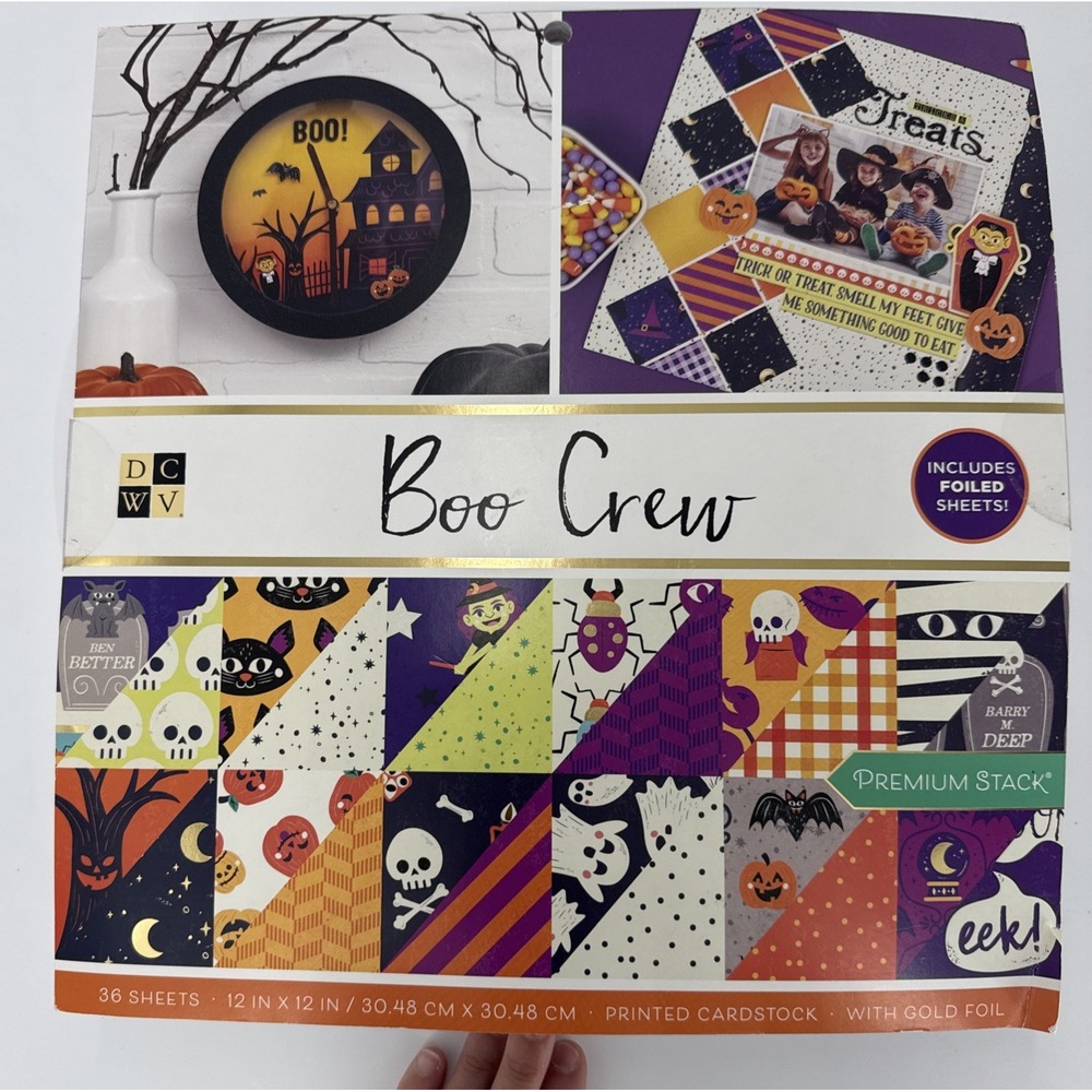 DCWV 12 x 12 Halloween Scrapbooking Boo Crew Premium Stack Printed Cardstock-36‎